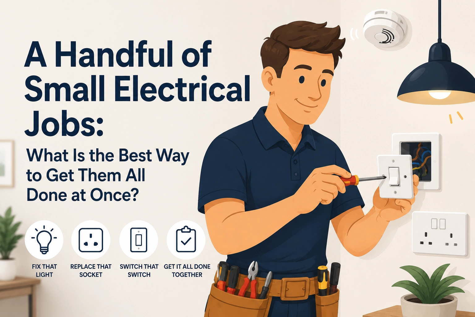 Small electrical jobs bundle guide for light fittings, sockets, switches and alarms